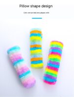 Rainbow Long Plush Cat Pillow Pet Toy - Image 9