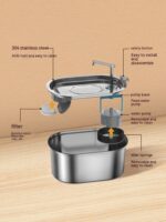 Pet Water Feeder Stainless Steel Antibacterial Water Purification - Image 8