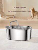 Pet Water Feeder Stainless Steel Antibacterial Water Purification - Image 9