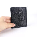 Rose Skull Leather Wallet Horizontal And Vertical Business Short Men's Business Casual Wallet - Image 5