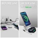 Three-in-one Magsafe Wireless Fast Charging Folding Mobile Phone Magnetic Bracket Vertical Power Bank - Image 10