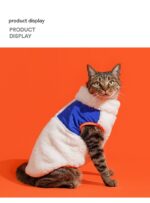 Winter Warm Pet Kitten Turtleneck Zipper Velvet Vest Winter Cold Vest - Image 8