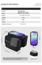 Bilateral Tube Touch Screen Saddle Bag - Image 7