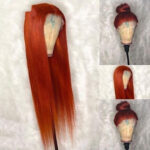 Dark Orange Straight Headgear Wig Straight Headgear - Image 2
