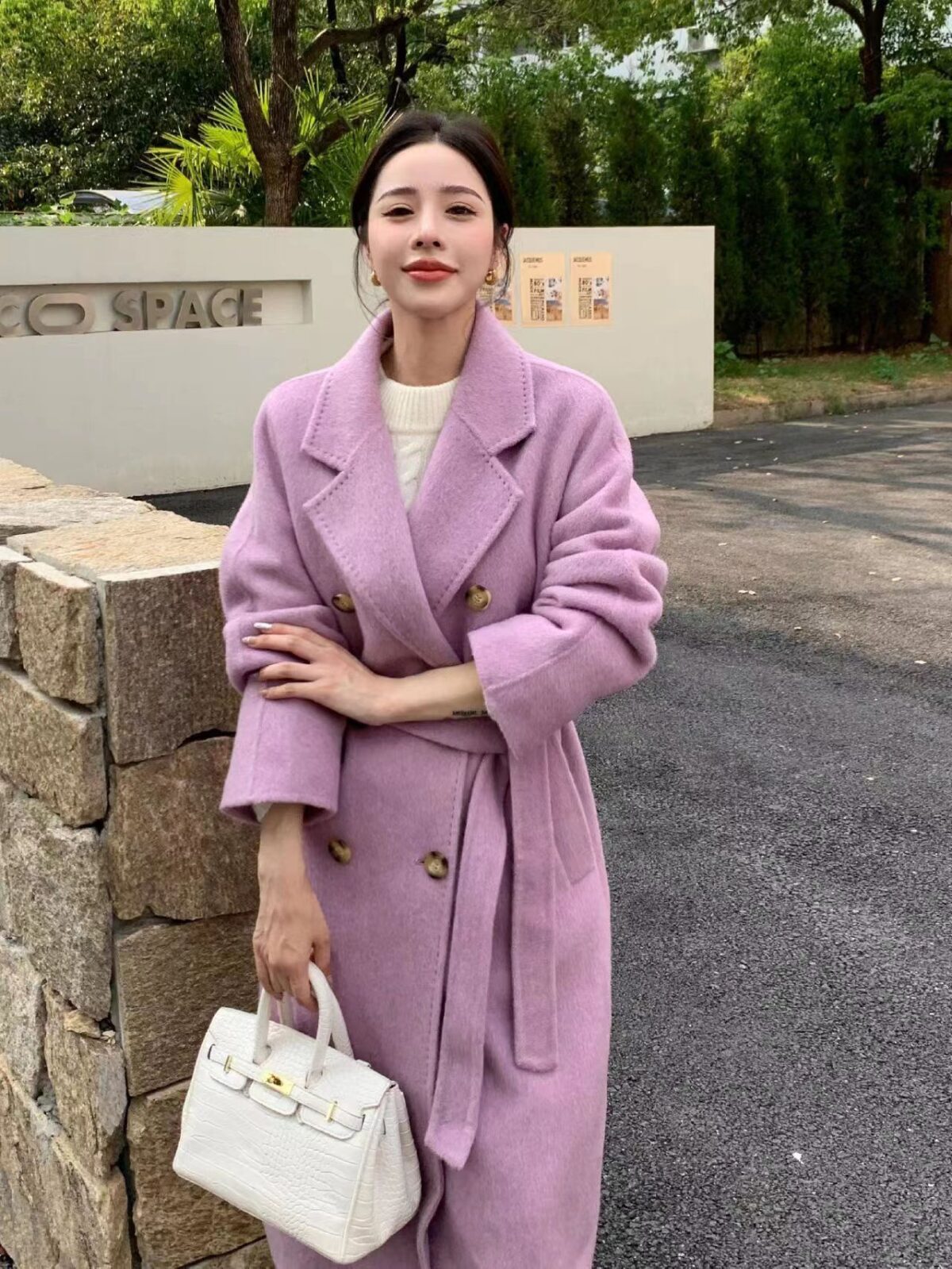 Light Luxury Thick Rabbit Fur Silk Double-faced Woolen Goods Coat - Image 2