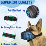 Dog Muzzle Air Mesh Breathable Muzzle For Medium Large Sized Dogs To Anti  Prevent Biting Barking Chewing Soft Basket Muzzle For German Shepherd Dog With Reflective  Adjustable Strap - Image 7