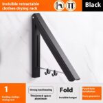 Punch-free Space Aluminum Foldable Invisible Folding Retractable Wall Hanger for Waterproof Hanging Underwear Coat Hanger - Image 9