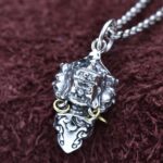 S925 Sterling Silver Personalized Retro Tibetan Three-head Vajra Pendant - Image 2