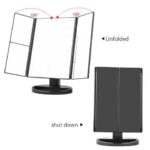 Three-sided Foldable Magnifying Desktop Makeup Mirror With Lamp - Image 5