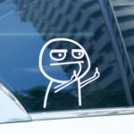 Middle finger despise funny cartoon body car sticker - Image 2