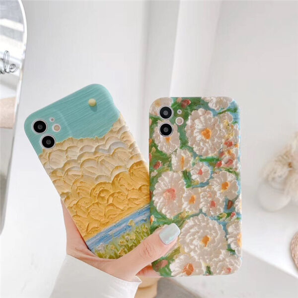 Oil painting daisy phone case