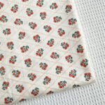 Door Width Diagonal Lattice Small Rose Jujube Red Cotton Twill Fabric - Image 2
