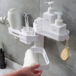 Rotating wall-mounted storage box kitchen bathroom toilet debris plastic punch-free storage finishing box - Image 9