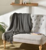 Fringed Knitted Small Blanket Napping Blanket Sofa Blanket - Image 7