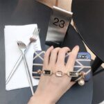 Geometric rhombus rhinestone bracelet phone case - Image 3