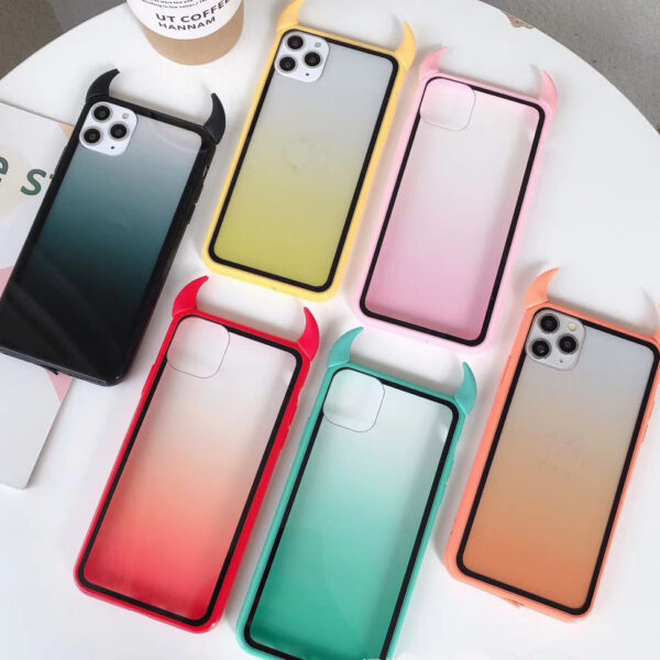 Rainbow devil horn phone case
