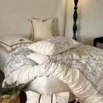 French Vintage Style Autumn And Winter Thickening Brushed Warm Four-piece Lace Set - Image 3