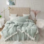 Lace Bed Skirt Quilt Cover Girl Heart Household Bedding Korean Princess Style Four-piece Quilt Cover - Image 3