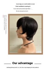 Short Straight Wig Women's Short Hair Head Cover Real Human Hair - Image 10