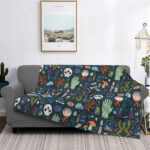 Gothic Mysterious Halloween Witch Flannel Blanket - Image 6