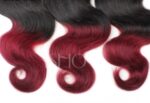 Xuchang real person wig Brazil hair curtain dice curtain wine red two-color body wave hair curtain one generation - Image 5