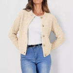 Women's Temperament Crew Neck Knitted Sweater Coat - Image 4