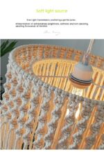 Living Room Bedroom Decoration Cotton Thread Creative Personality Pastoral Style Woven Chandelier - Image 6