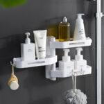 Rotating wall-mounted storage box kitchen bathroom toilet debris plastic punch-free storage finishing box - Image 3