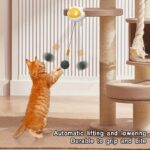 An Interactive Cat Toy That Automatically Moves The Ball Up And Down Without A Hand With Clips To Stimulate The Cat's Hunting Instinct Powered By Non Rechargeable AAA Batteries Durable Plastic Mat No - Image 8