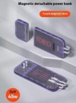 Charge Bank Transparent Magnetic Suction Separation Type 45W Quick Charge Comes With Wire Plug - Image 7
