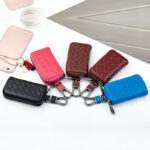 Car key case leather key case men's woven - Image 2