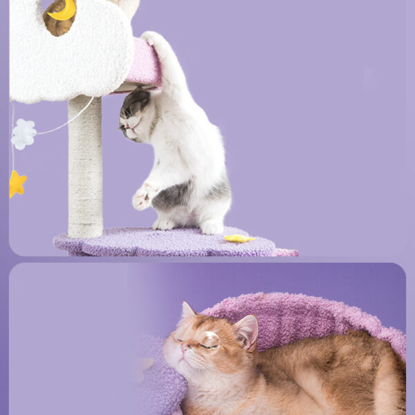 The Cat Climbing Frame Is One-piece Through The Sky And The Sisal Grabbing Post Does Not Occupy An Area