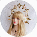 Halo hair ornament gorgeous white angel headdress - Image 3