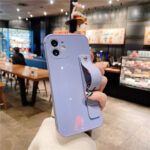 Compatible with Apple, Simple Solid Color IPhone12 11promax Mobile Phone Case Mini Stand Soft Shell - Image 5