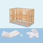 Beech Solid Wood Splicing Movable Multi-functional Crib - Image 6