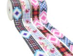 Digital Printing Ribbon Bow Handmade Webbing Satin Gradient Plaid - Image 2