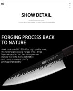 FINDKING 4 pièces en acier plaqué japonais professionnel octogonal poignée couteau de cuisine Nakiri Santoku couteaux utilitaires - Image 2