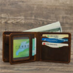 Men Crazy Horse Leather Money Card Bag Leather Wallet - Image 4