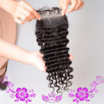 Live-action Wigs Hand-woven Human Hair Block Deep Wave Closure Full Lace Wig - Image 3