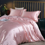 Solid Color Double-sided Silk Four-piece Set Silkworm Silk Satin Bed Sheet Quilt Cover - Image 6