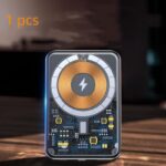 Aluminum Alloy Transparent Magnetic Power Bank Industrial Wind Fast Charging Mobile Power Supply Wireless Charger Large Capacity 10000 MA - Image 3