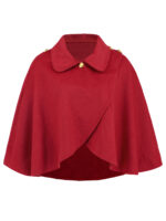Fashion Solid Color Wool Cape Coat - Image 4