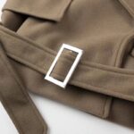Fashion All-match With Belt V-neck Loose Casual Woolen Coat - Image 4