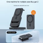 Magnetic Power Bank Three-in-one Removable Folding With Bracket - Image 2