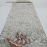 Embroidery Heavy Industry Beaded Tulle Lace Fabric - Image 5