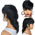 Full Machine Made Wig With Bangs Human Hair Wigs - Image 7