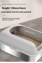 Alloy Litter Box Easy To Clean Widen And Thicken Leak-proof Sand Large Space Semi-closed Cat Toilet - Image 7