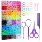 32 Colors Small Hair Rubber Bands With 16 Hair Styling Tools, 2000 Pcs Elastic Girl Baby Hair Ties Mini Hair Bands With Hair Elastic Cutter Hair Accessories Xmas Stuff For Girls Baby Toddlers Kids - Image 8