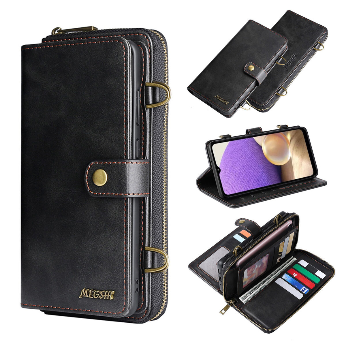 Diagonal Mobile Phone Case Flip Holster Multi-function Protective Cover - Image 5