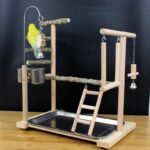 Parrot Toys Tiger Skin Peony Bird Stand Xuanfeng Xiaotai Stand Pepper Wooden Stand Sub-stand Pole - Image 4